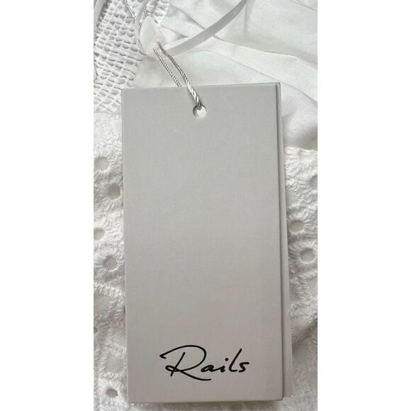 RAILS Lucille White Eyelet Mix 100% Cotton Dress NWT Size Large - Picture 9 of 11